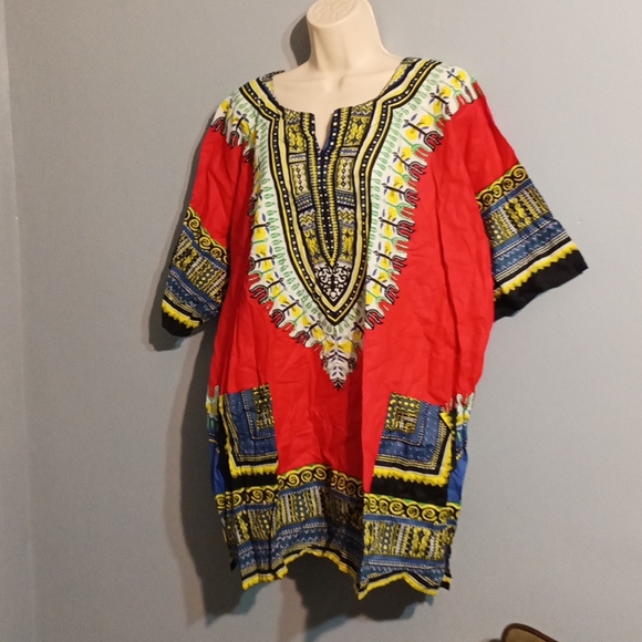 Krishma overseas women's red dashiki blouse in a one size plus - Picture 4 of 17
